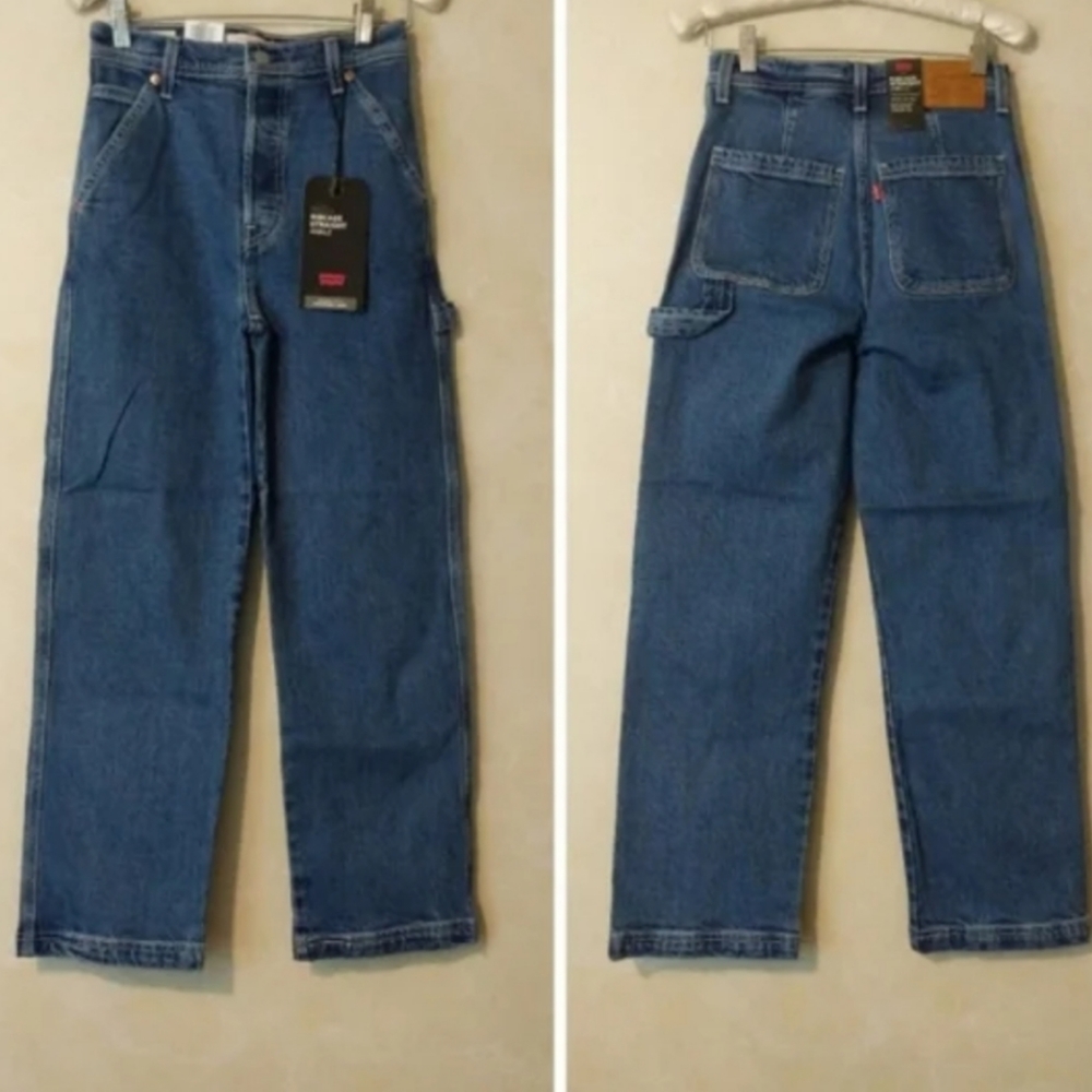 Levi's Ribcage Ankle Utility Straight Leg Carpenter Pants Jeans - Picture 8 of 8